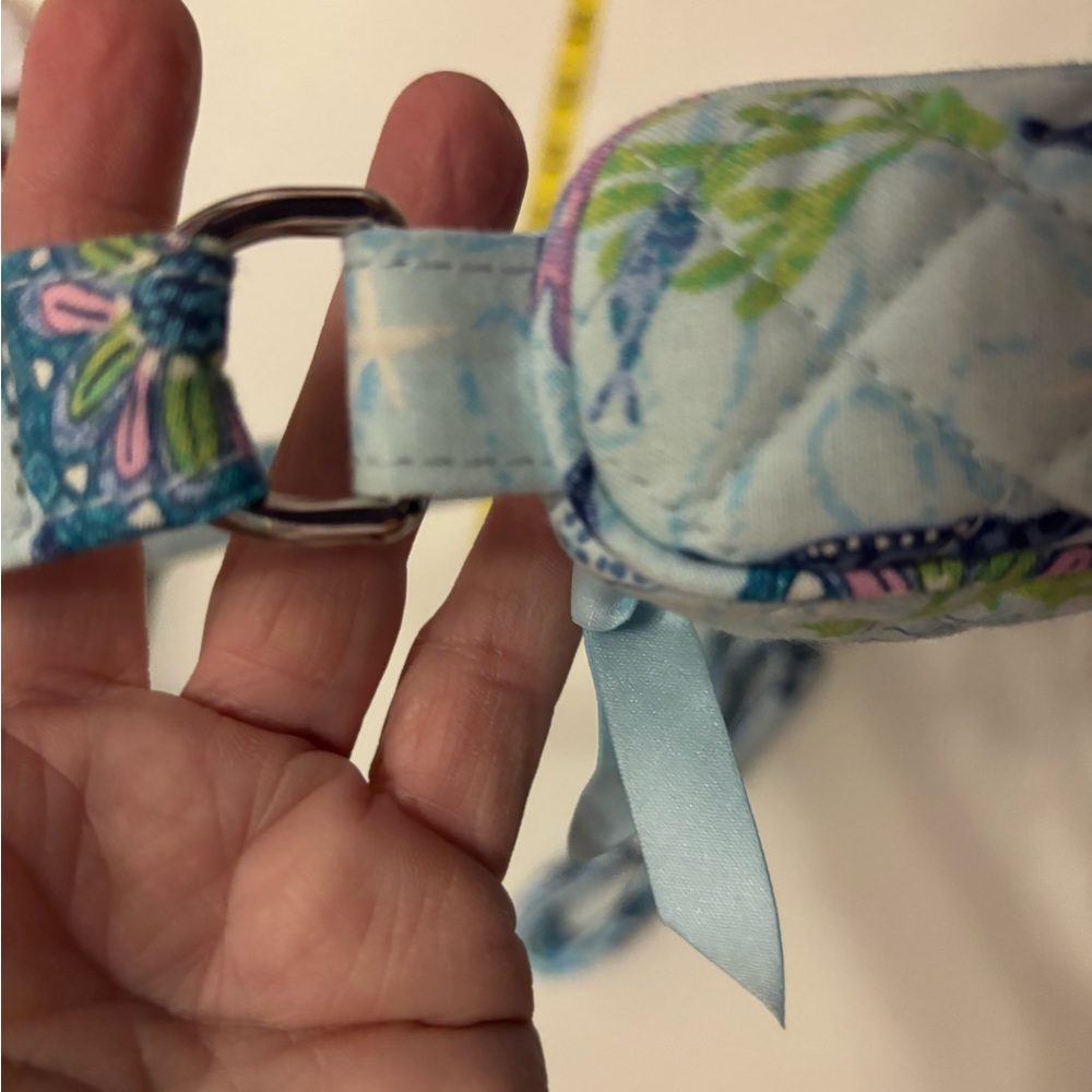 Vera Bradley Light Blue Quilted Shoulder Bag with Sea Turtle Print - Picture 9 of 16